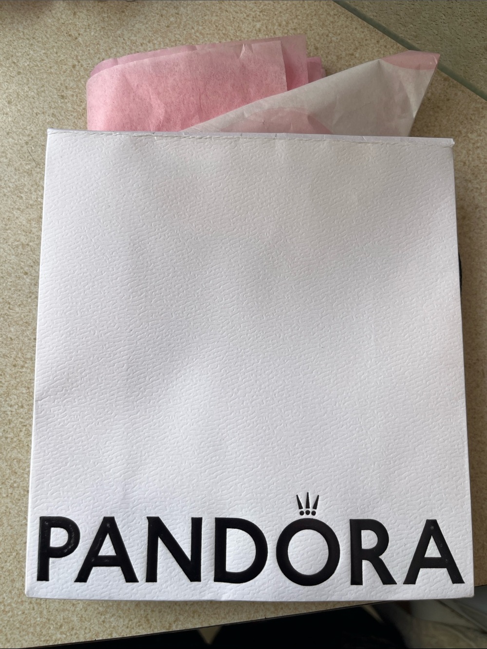 Pandora White Gift Bag and accessories